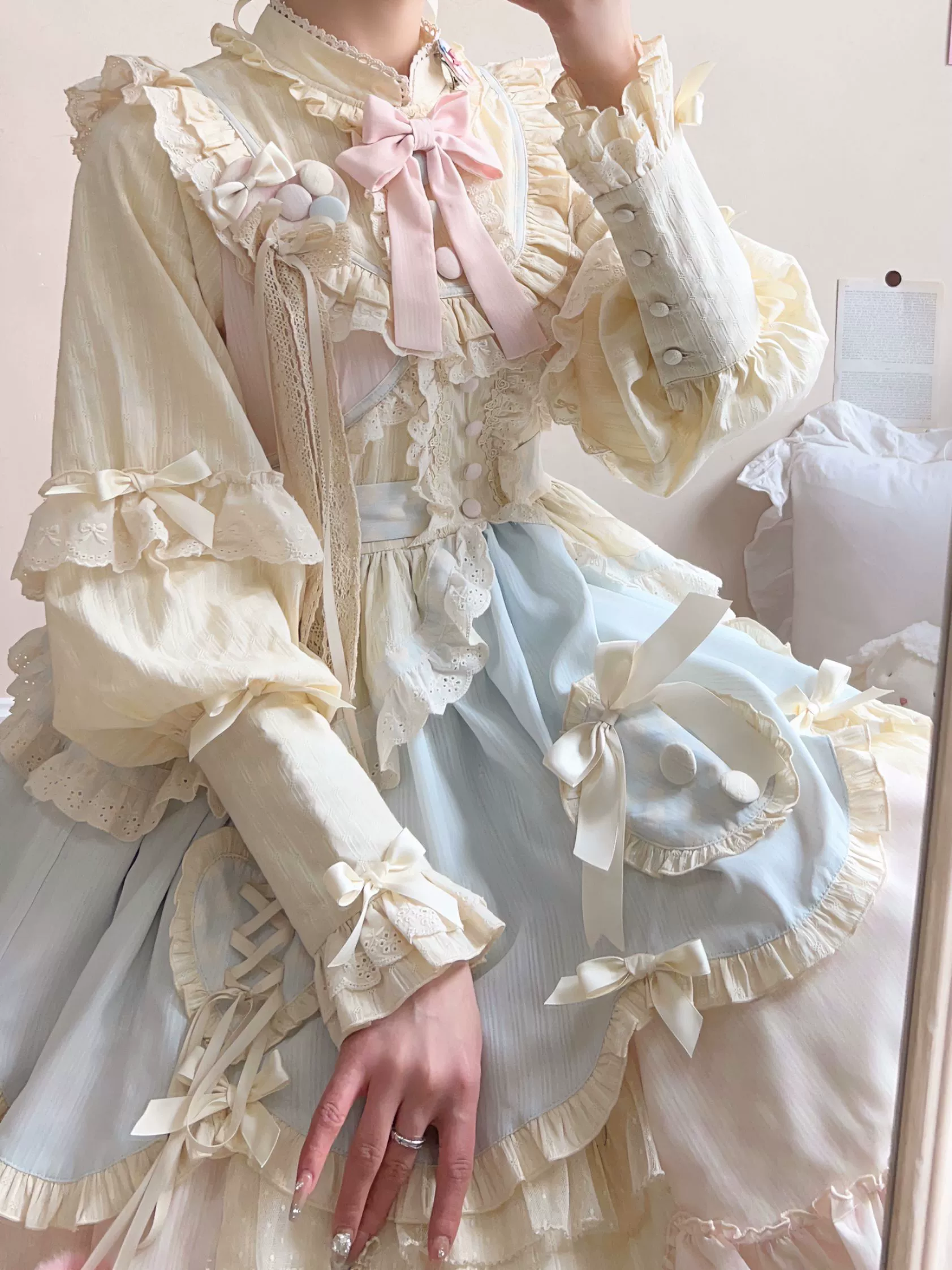 Sleep Macaron - Sweet Lolita OP Dress Solid Color Dress - Image 8