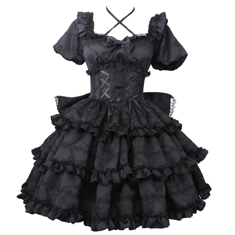 Puff Rose - Sweet Lolita OP Princess Bow Trailing Lolita Dress - Image 13