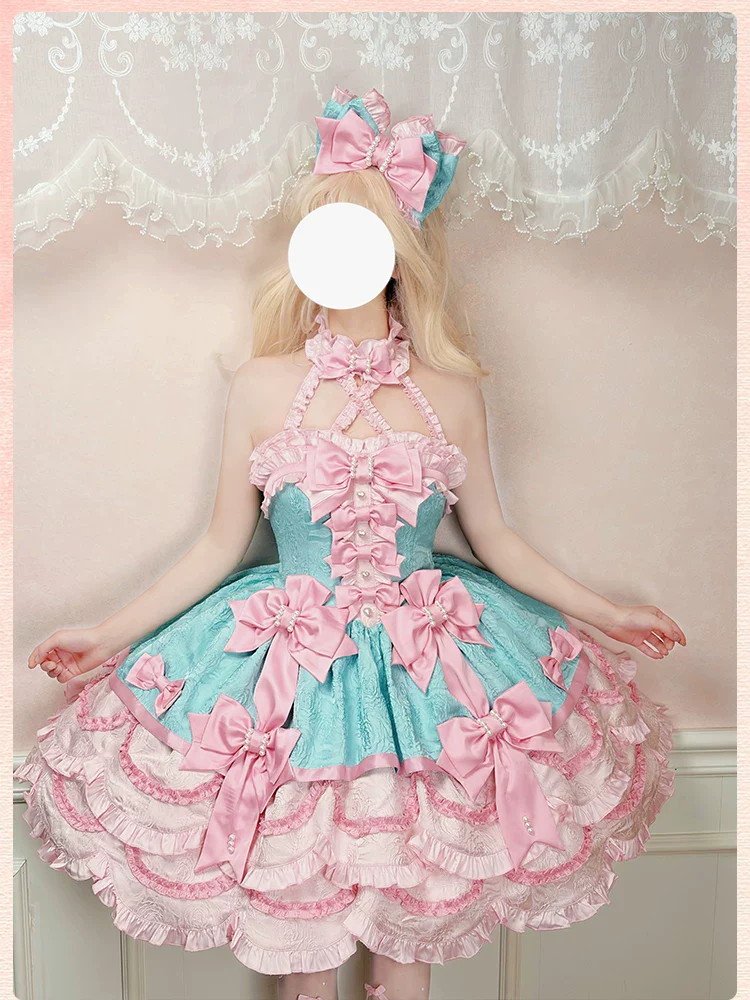 Sweetheart Petal - Sweet Lolita Petal Hem JSK Dress, Halter Neckline - Image 11