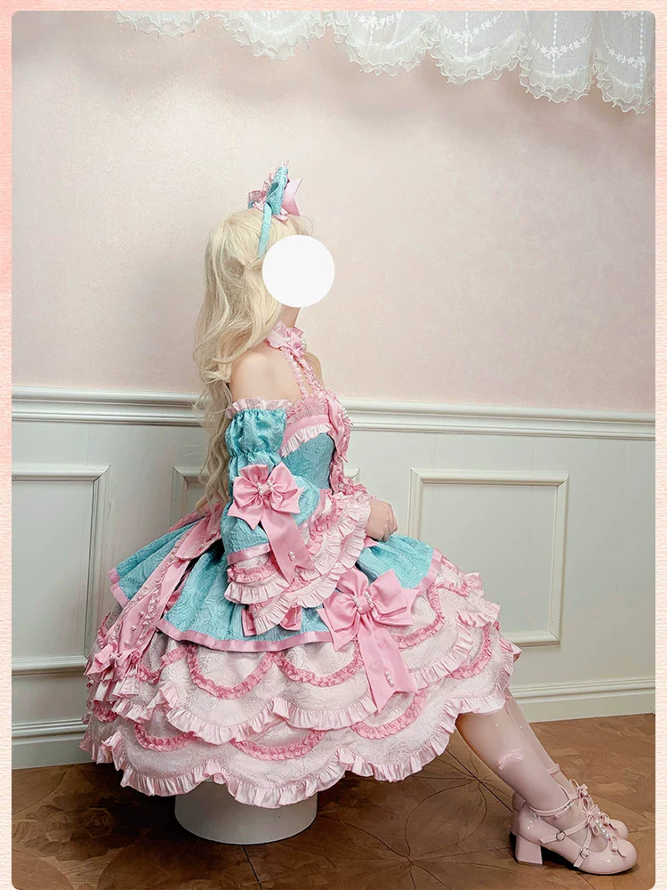 Sweetheart Petal - Sweet Lolita Petal Hem JSK Dress, Halter Neckline - Image 13