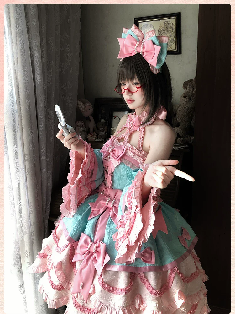 Sweetheart Petal - Sweet Lolita Petal Hem JSK Dress, Halter Neckline - Image 15