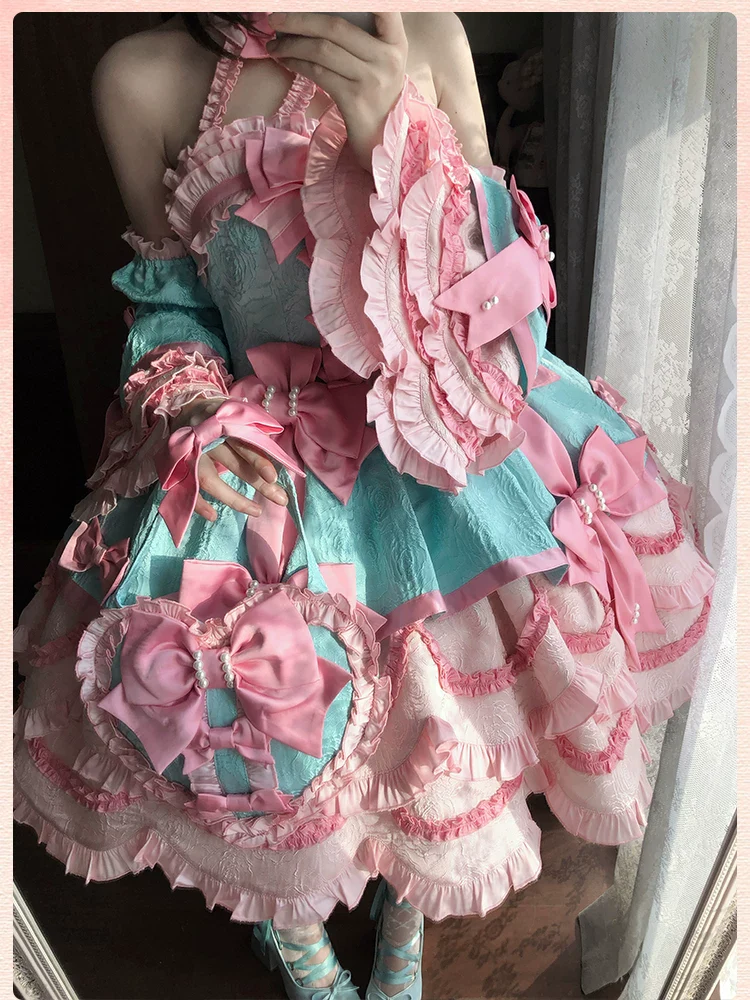 Sweetheart Petal - Sweet Lolita Petal Hem JSK Dress, Halter Neckline - Image 17