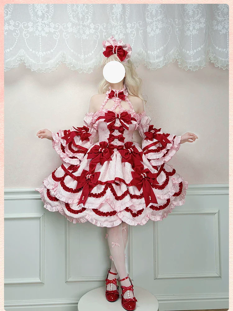 Sweetheart Petal - Sweet Lolita Petal Hem JSK Dress, Halter Neckline - Image 25