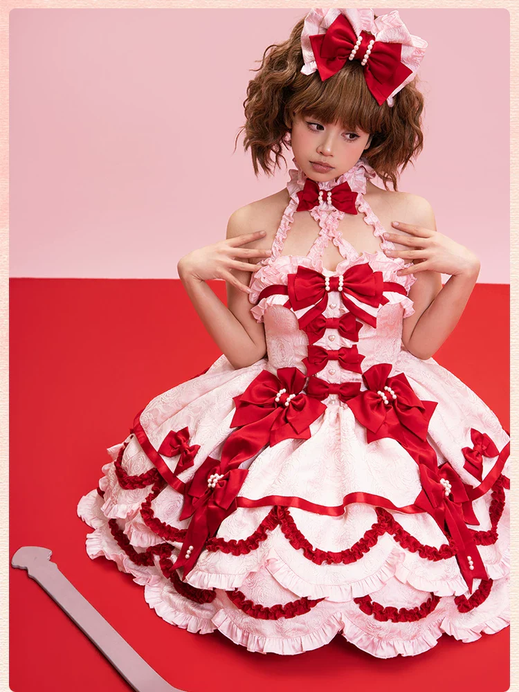 Sweetheart Petal - Sweet Lolita Petal Hem JSK Dress, Halter Neckline - Image 28
