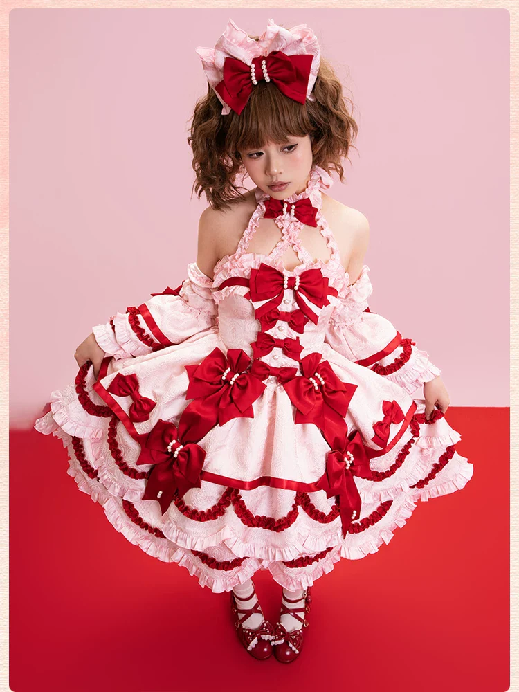Sweetheart Petal - Sweet Lolita Petal Hem JSK Dress, Halter Neckline - Image 29