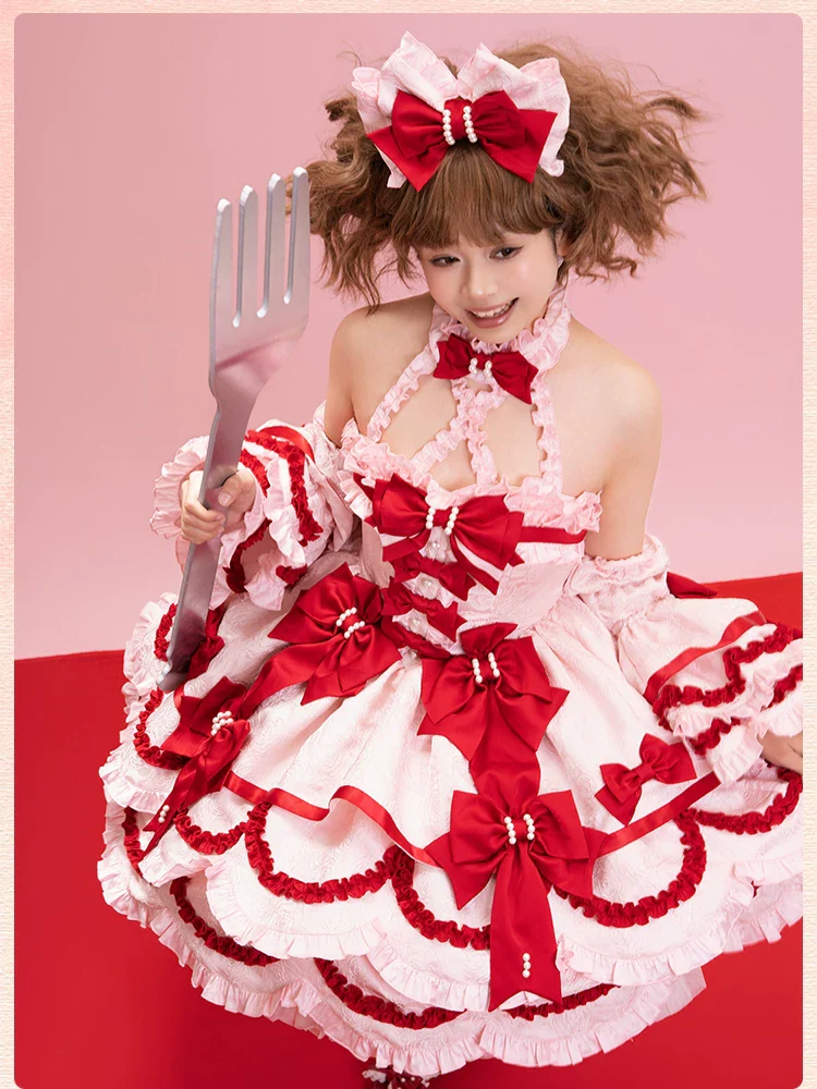 Sweetheart Petal - Sweet Lolita Petal Hem JSK Dress, Halter Neckline - Image 30
