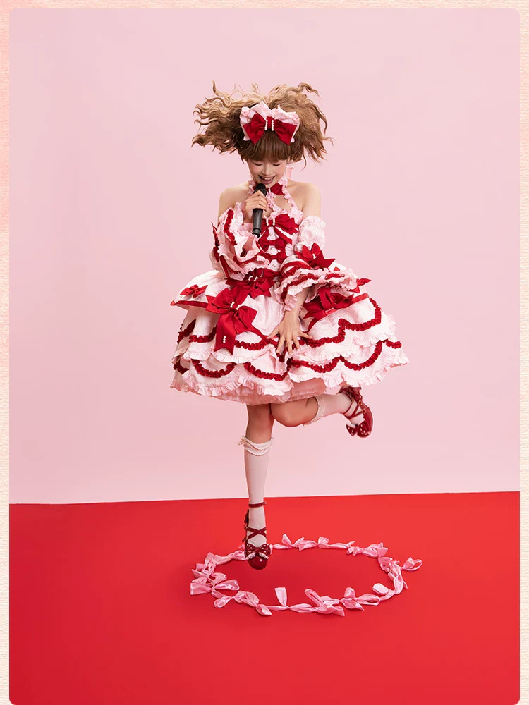 Sweetheart Petal - Sweet Lolita Petal Hem JSK Dress, Halter Neckline - Image 32