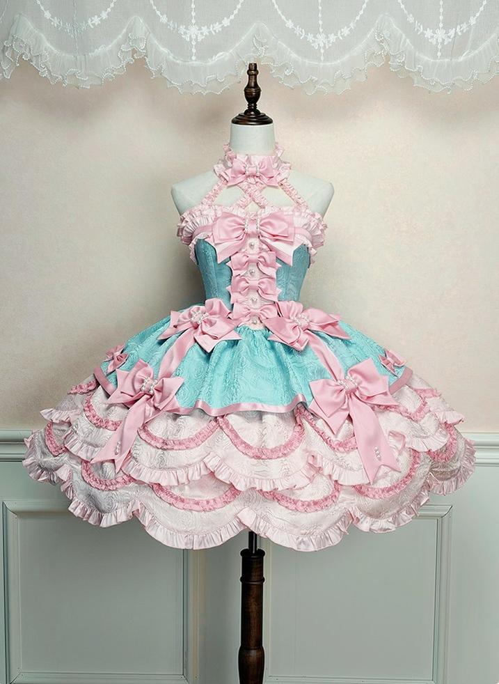 Sweetheart Petal - Sweet Lolita Petal Hem JSK Dress, Halter Neckline - Image 9
