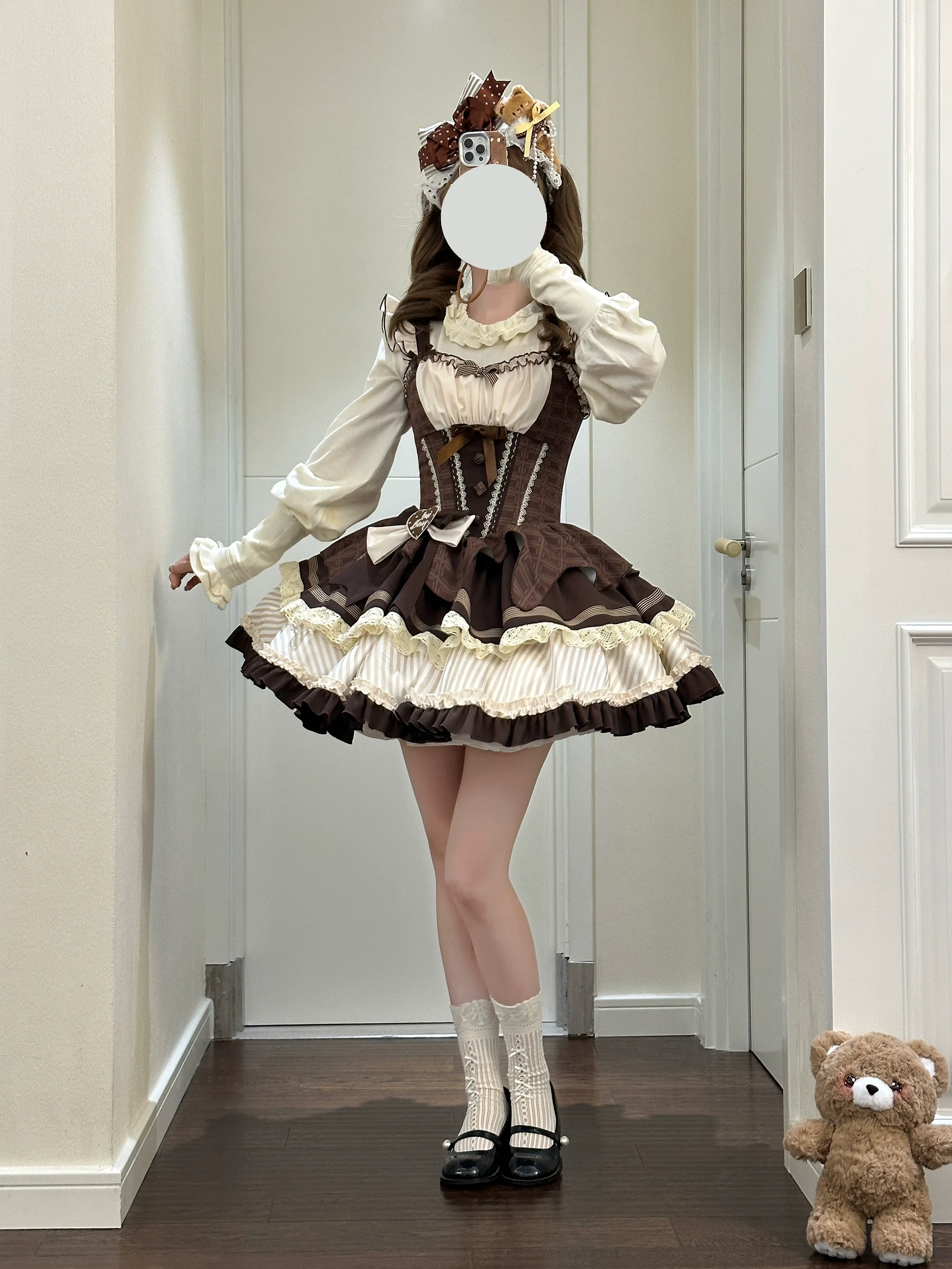 Hawthorn Berries - Thin Choco - Sweet Lolita Petite JSK Puffy Mini Dress KC - Image 18