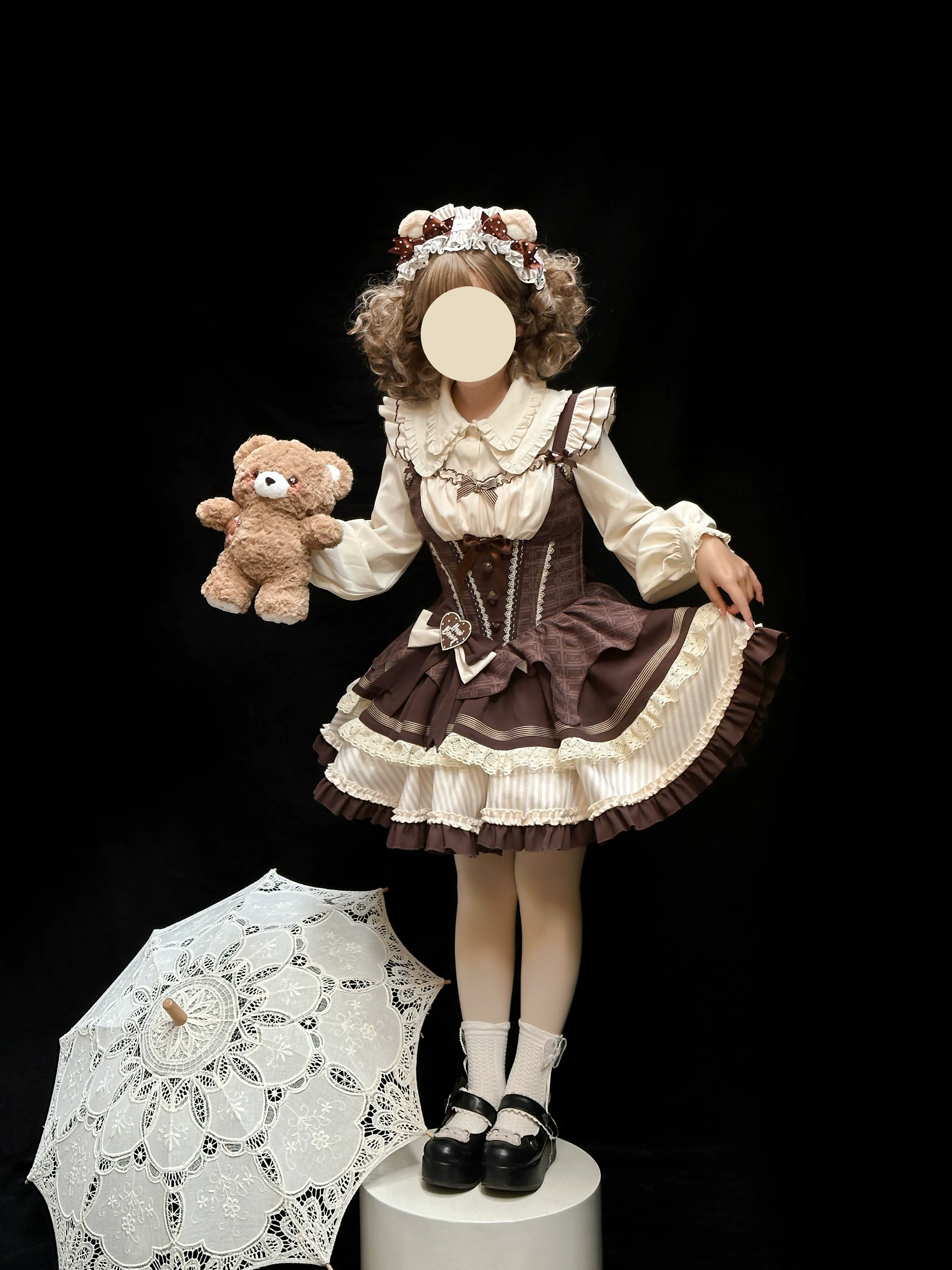 Hawthorn Berries - Thin Choco - Sweet Lolita Petite JSK Puffy Mini Dress KC - Image 20