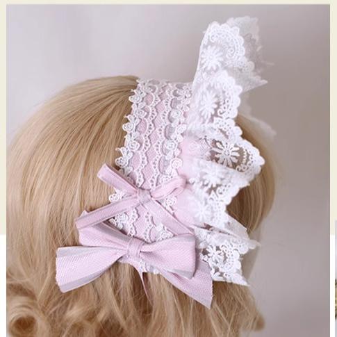 Xiaogui - Sweet Lolita Headdress Pink Handmade Christmas Accessories - Image 10