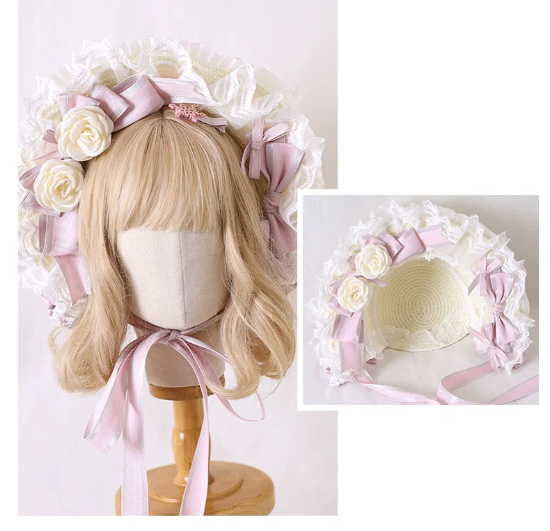 Xiaogui - Sweet Lolita Headdress Pink Handmade Christmas Accessories - Image 11