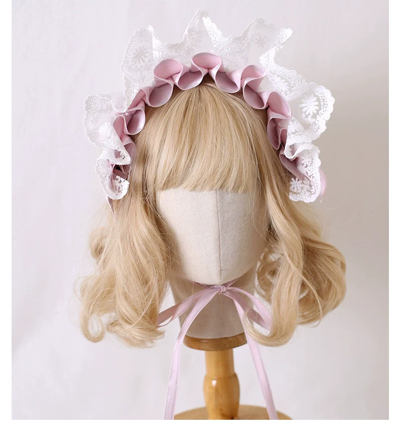 Xiaogui - Sweet Lolita Headdress Pink Handmade Christmas Accessories - Image 12