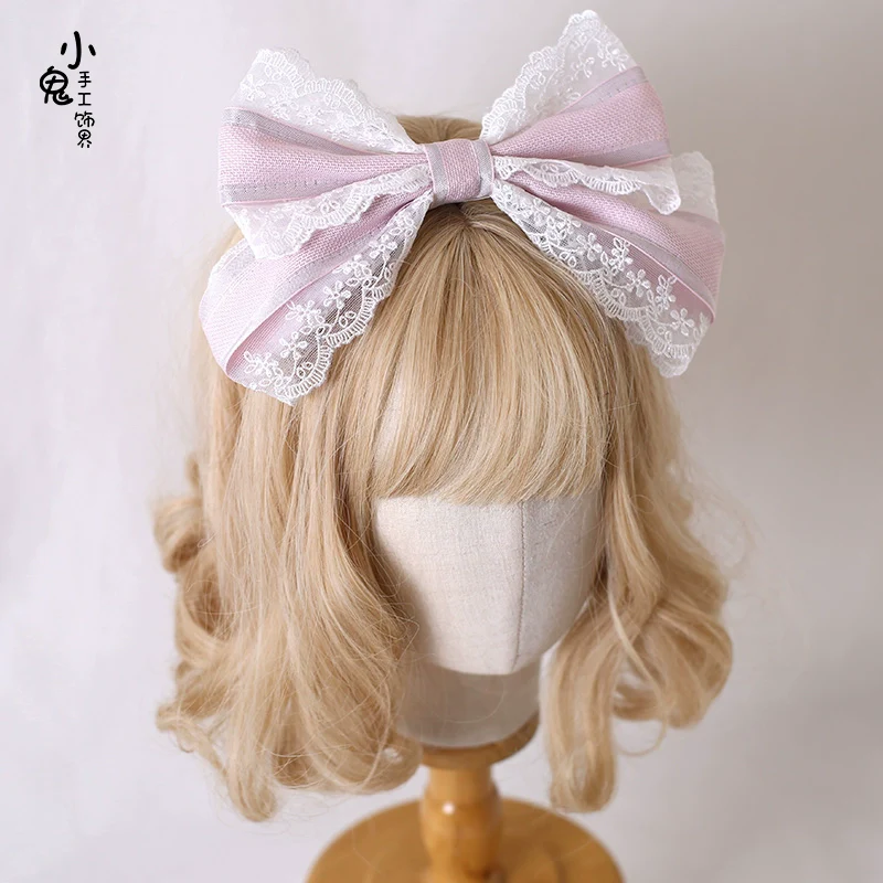 Xiaogui - Sweet Lolita Headdress Pink Handmade Christmas Accessories - Image 14
