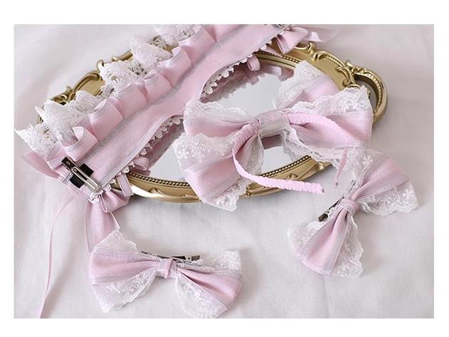Xiaogui - Sweet Lolita Headdress Pink Handmade Christmas Accessories - Image 15