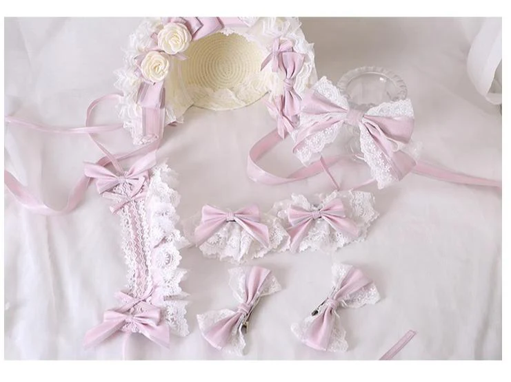 Xiaogui - Sweet Lolita Headdress Pink Handmade Christmas Accessories - Image 16