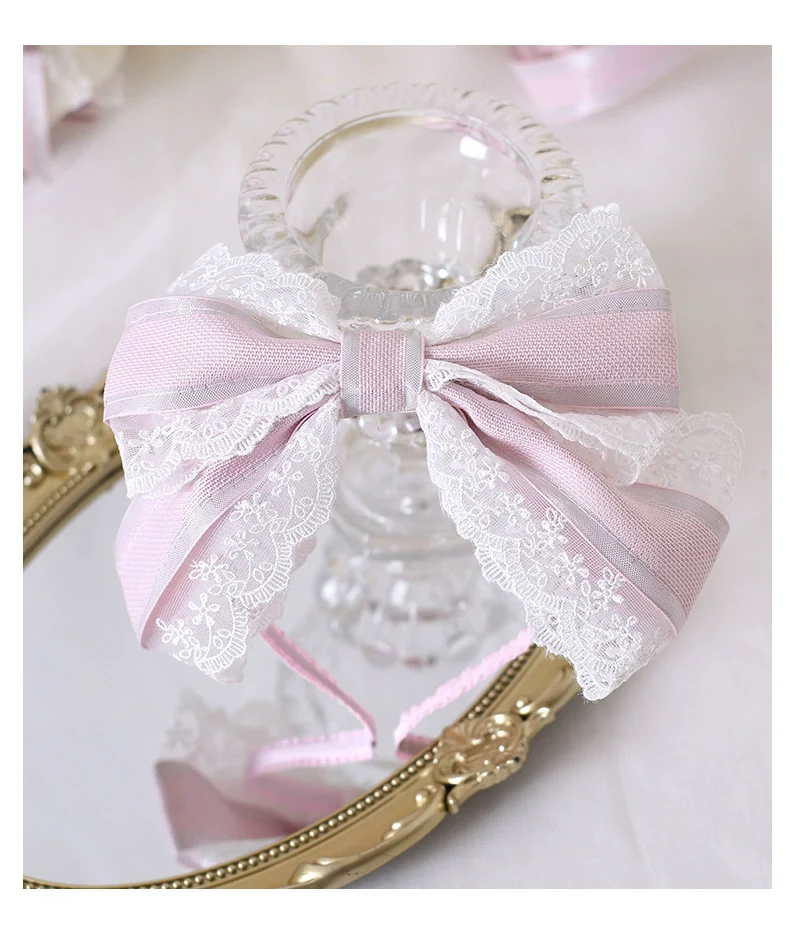 Xiaogui - Sweet Lolita Headdress Pink Handmade Christmas Accessories - Image 19