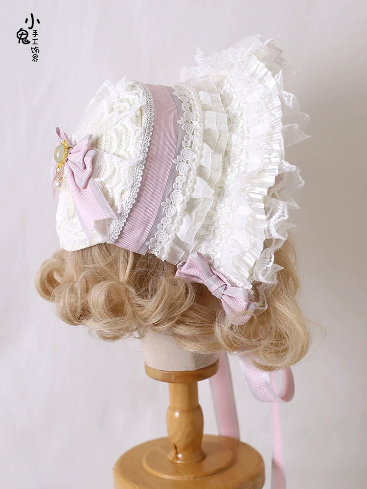 Xiaogui - Sweet Lolita Headdress Pink Handmade Christmas Accessories - Image 21