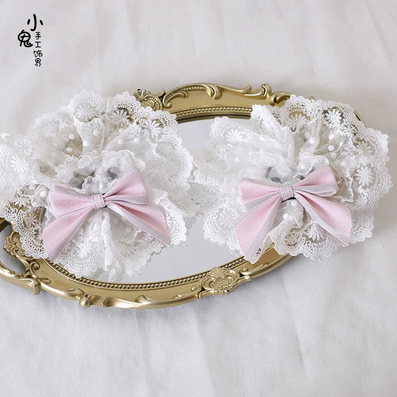 Xiaogui - Sweet Lolita Headdress Pink Handmade Christmas Accessories - Image 22