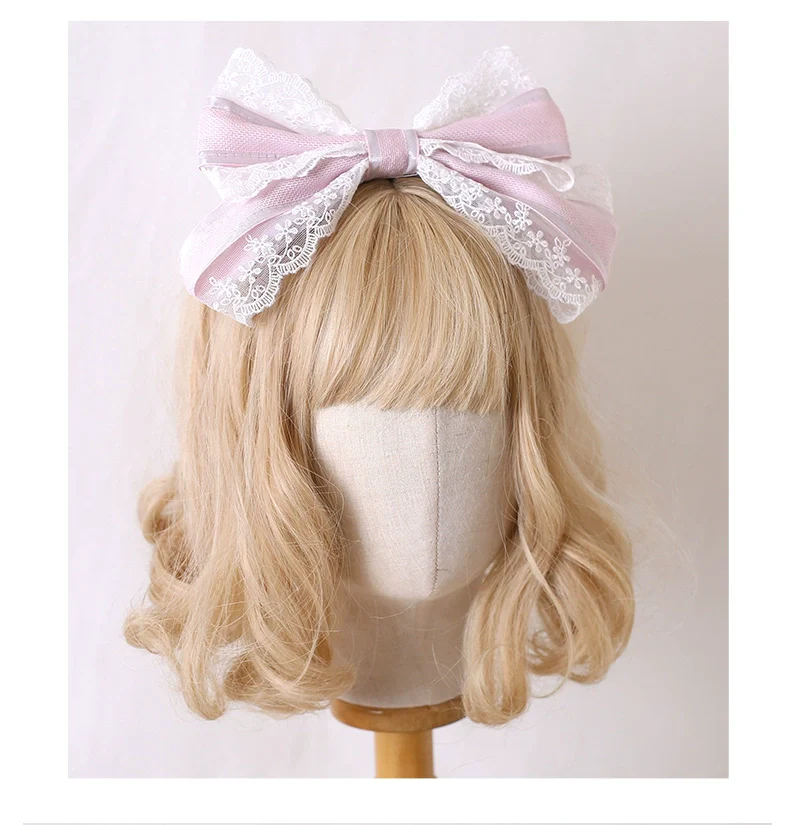 Xiaogui - Sweet Lolita Headdress Pink Handmade Christmas Accessories - Image 4