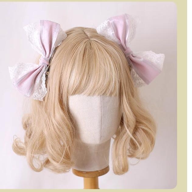 Xiaogui - Sweet Lolita Headdress Pink Handmade Christmas Accessories - Image 5