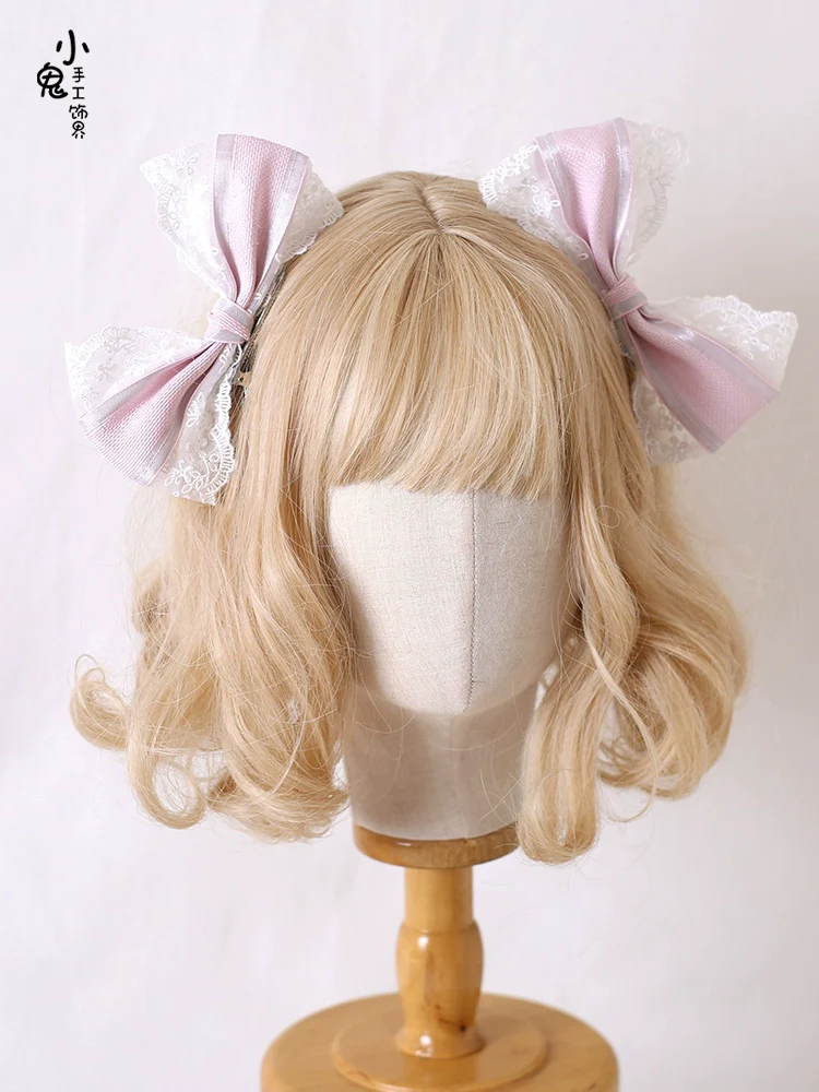 Xiaogui - Sweet Lolita Headdress Pink Handmade Christmas Accessories - Image 7