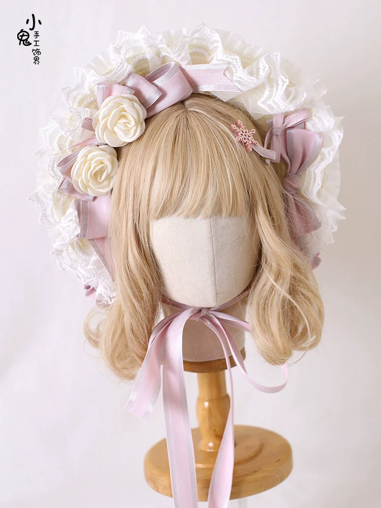 Xiaogui - Sweet Lolita Headdress Pink Handmade Christmas Accessories - Image 8