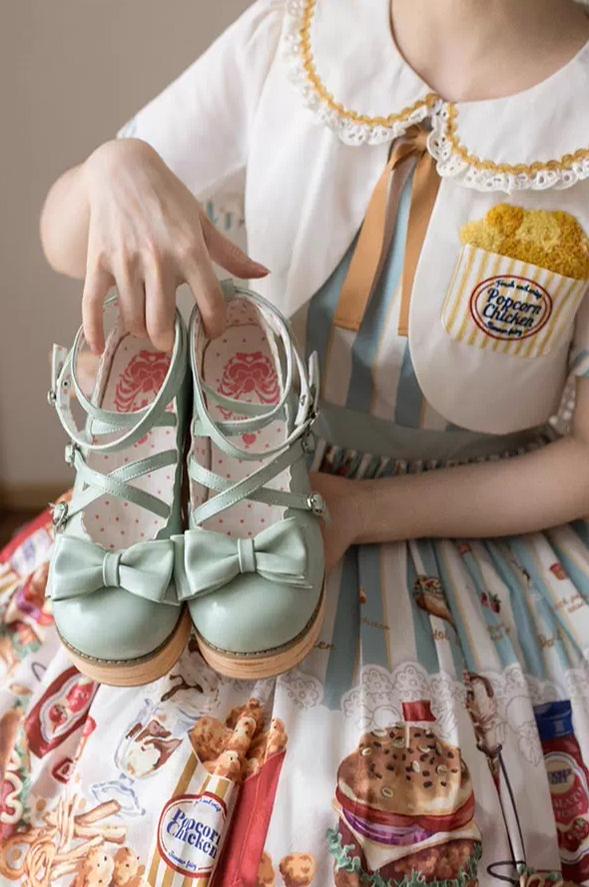 Puff Tata - Sweet Lolita Platform Shoes, Adjustable Straps - Image 14