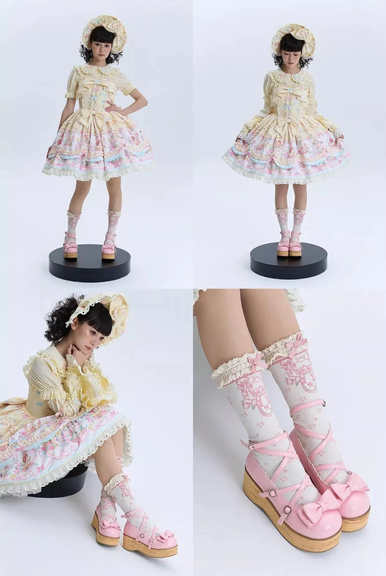 Puff Tata - Sweet Lolita Platform Shoes, Adjustable Straps - Image 8