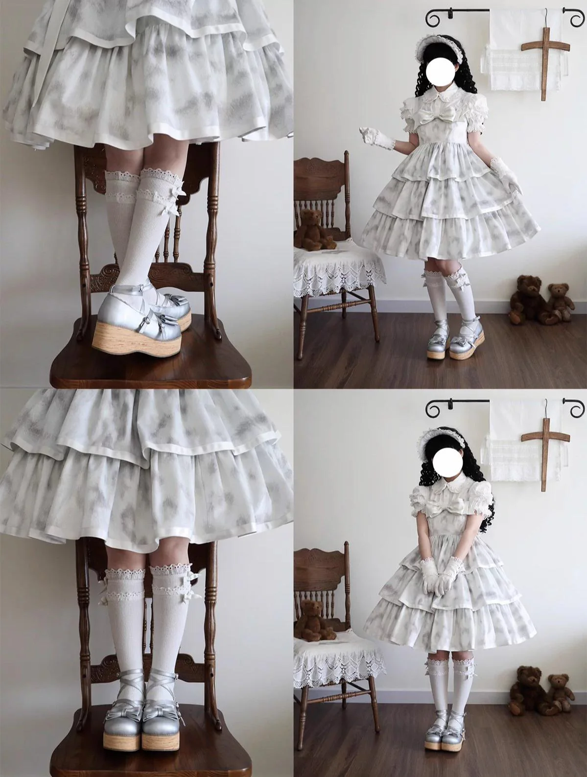 Puff Tata - Sweet Lolita Platform Shoes, Adjustable Straps - Image 9