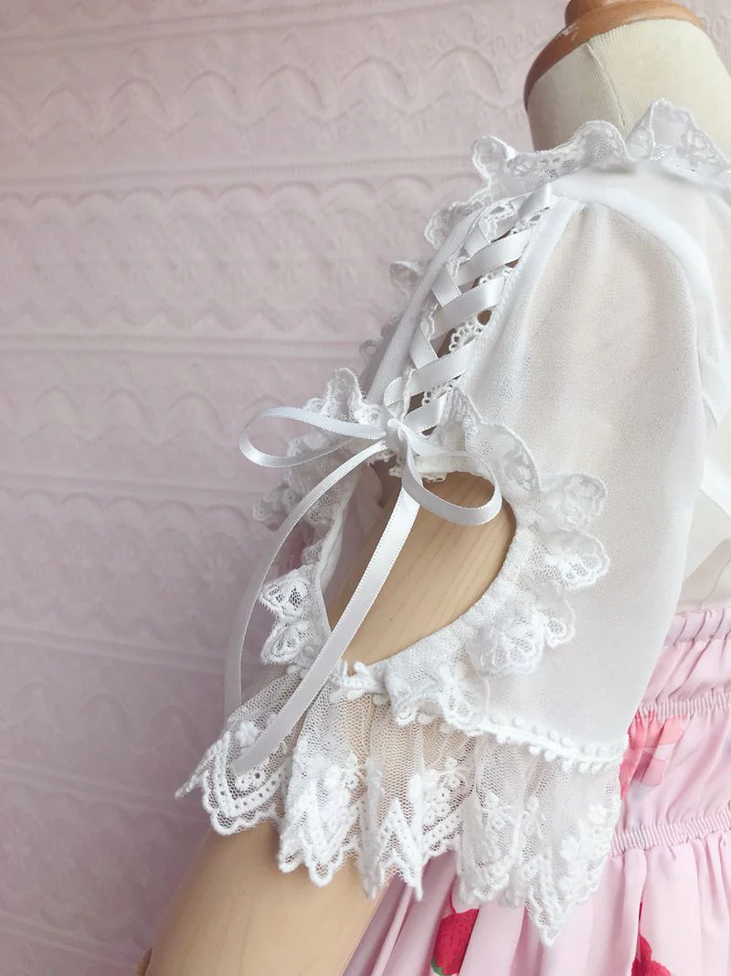 Sweet Lolita Puff Sleeve Short Sleeve Blouse - Image 12