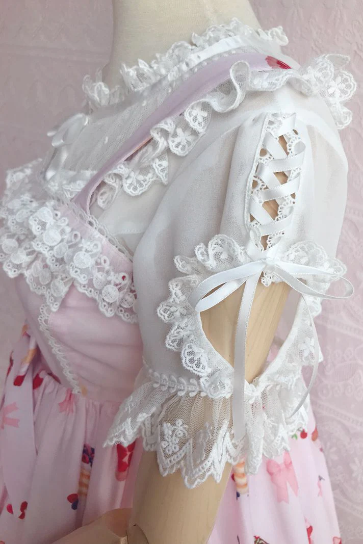 Sweet Lolita Puff Sleeve Short Sleeve Blouse - Image 3