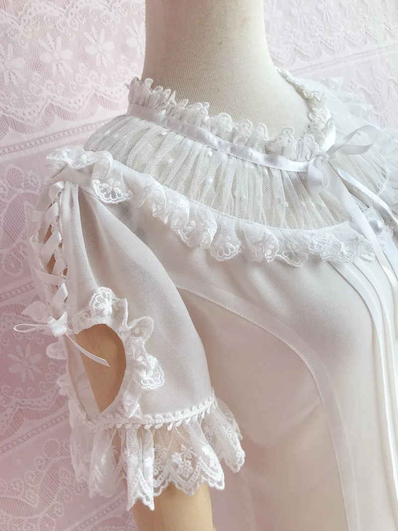 Sweet Lolita Puff Sleeve Short Sleeve Blouse - Image 4
