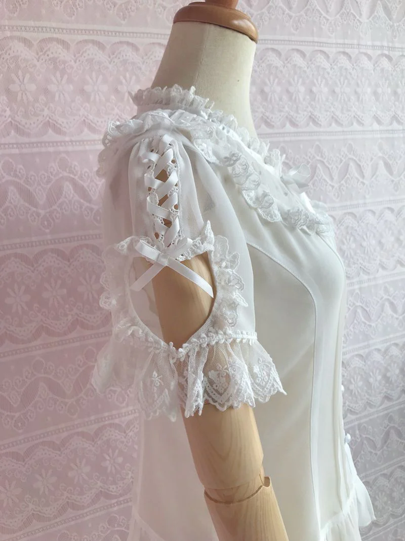 Sweet Lolita Puff Sleeve Short Sleeve Blouse - Image 9