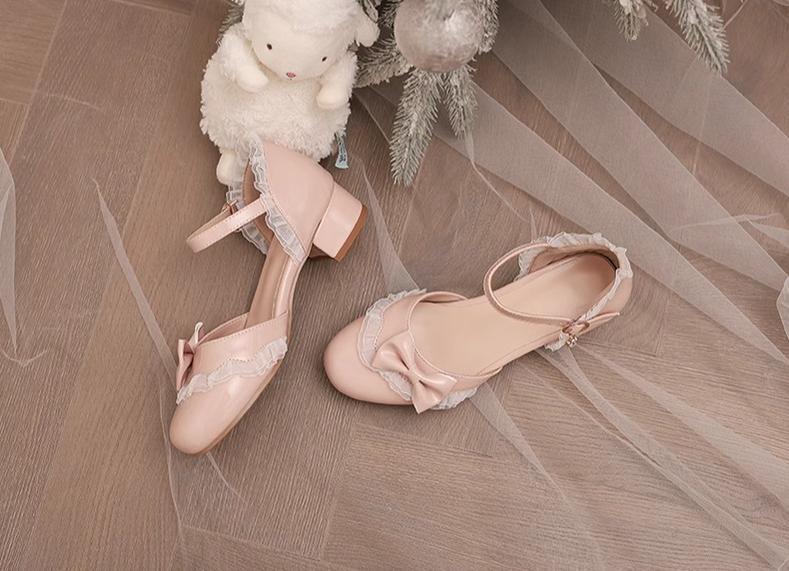 Yana - Sweet Lolita Sandal with Low Chunky Heel and Bow Decoration - Image 11