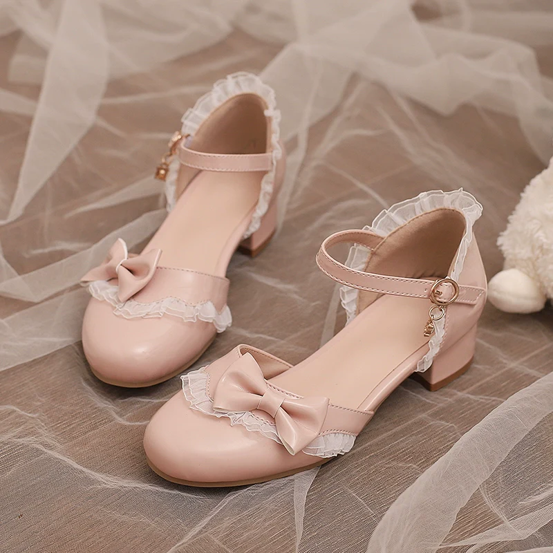 Yana - Sweet Lolita Sandal with Low Chunky Heel and Bow Decoration - Image 13