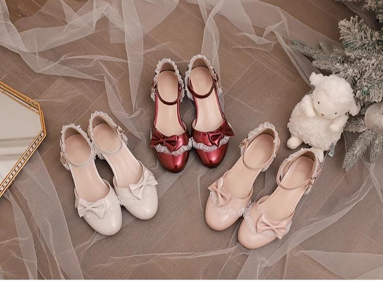 Yana - Sweet Lolita Sandal with Low Chunky Heel and Bow Decoration - Image 4
