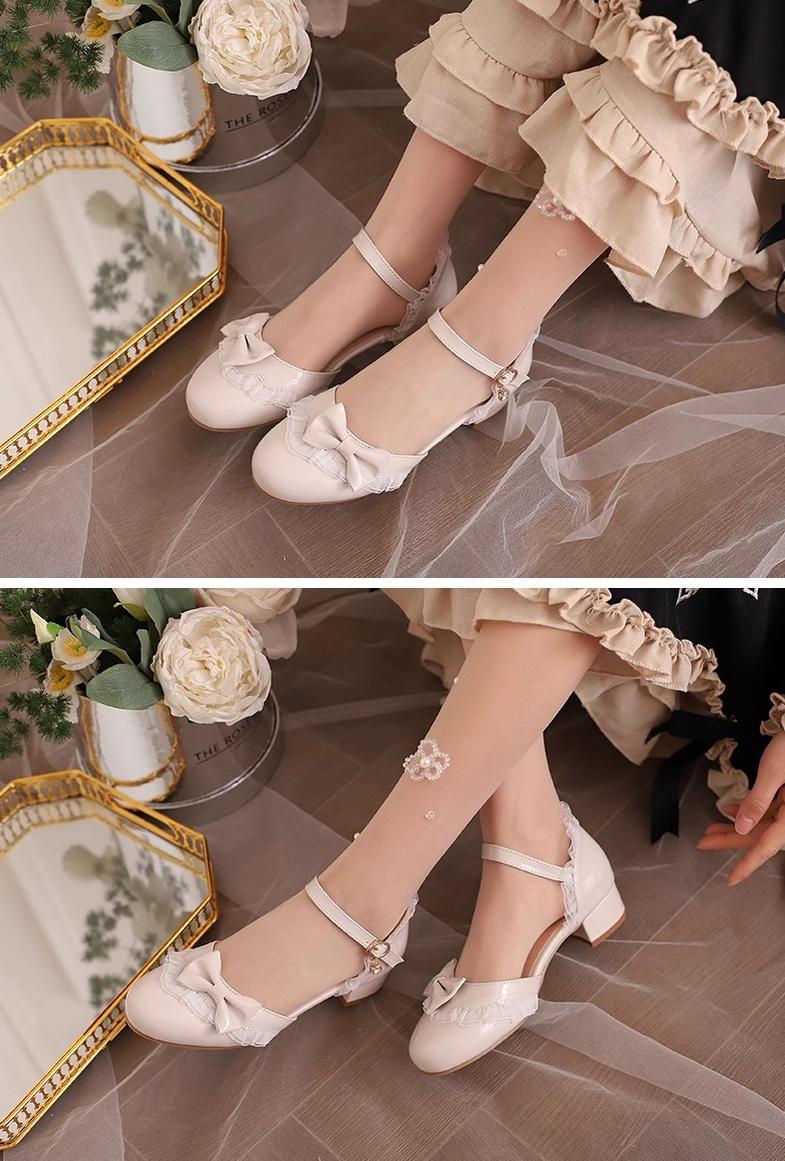 Yana - Sweet Lolita Sandal with Low Chunky Heel and Bow Decoration - Image 7