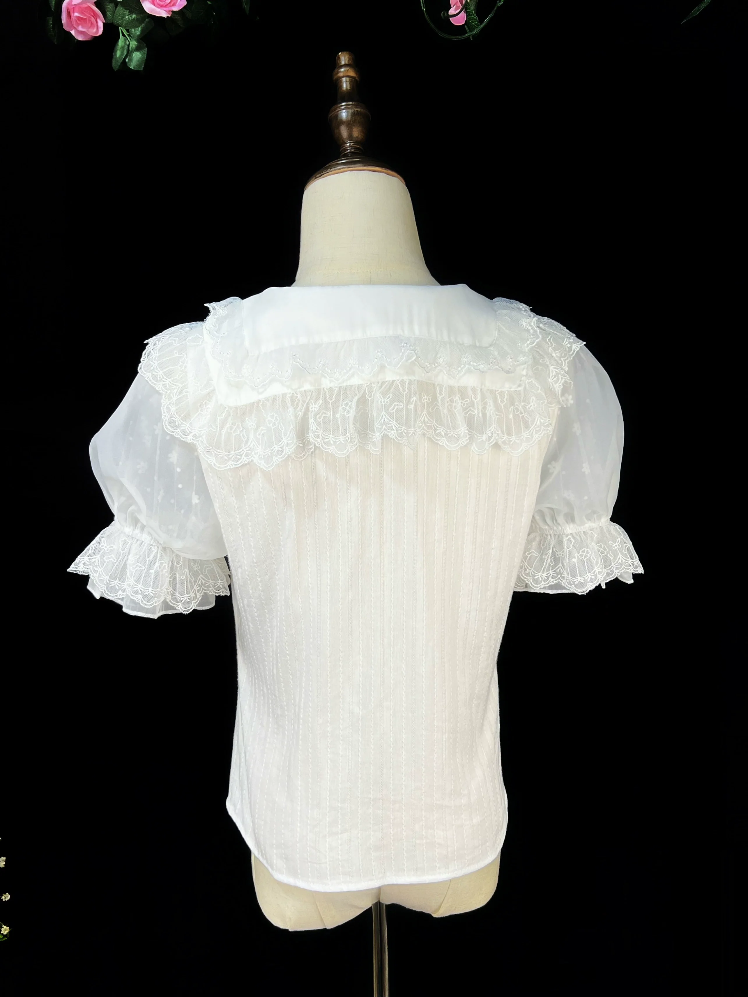 DMFS - Sweet Lolita Shirt Cotton Lolita Blouse Doll Collar - Image 11