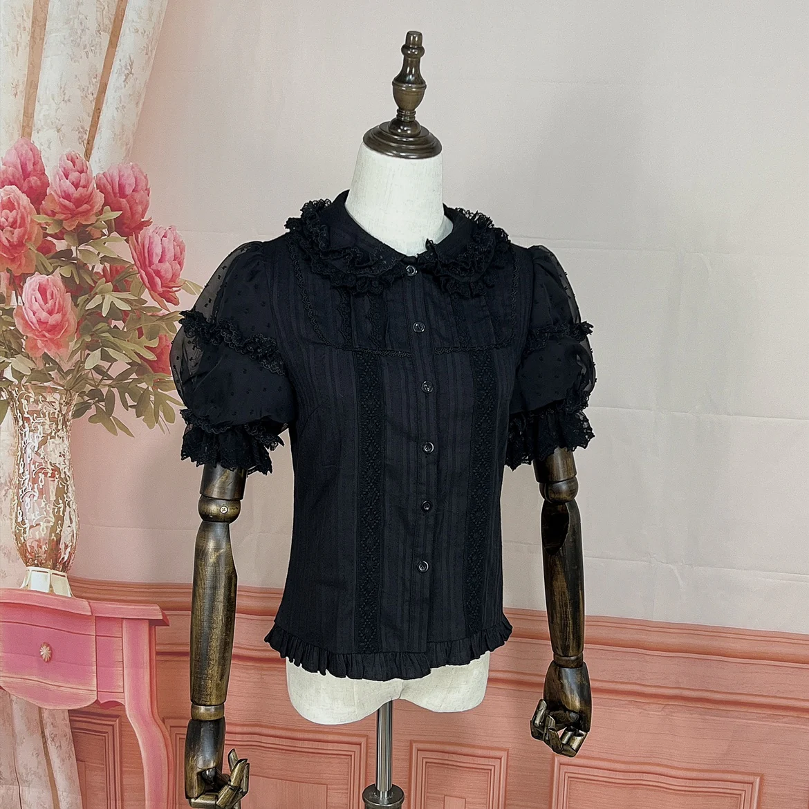 Lollipop - Sweet Lolita Shirt with Double-Layered Puff Sleeves - Image 10