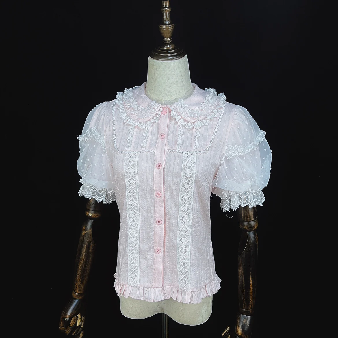 Lollipop - Sweet Lolita Shirt with Double-Layered Puff Sleeves - Image 12