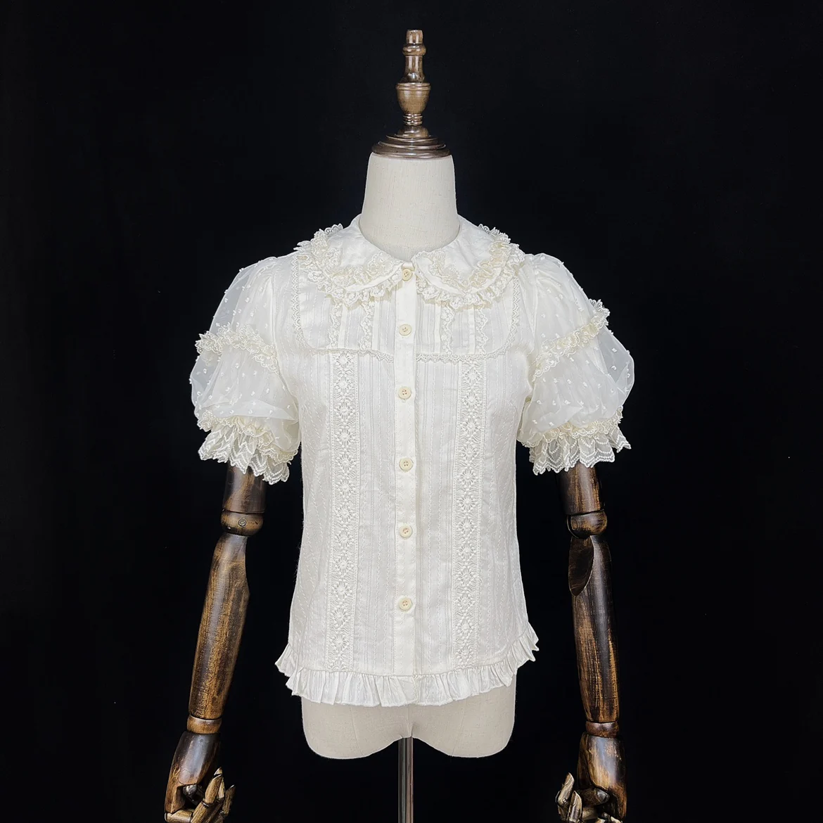 Lollipop - Sweet Lolita Shirt with Double-Layered Puff Sleeves - Image 14