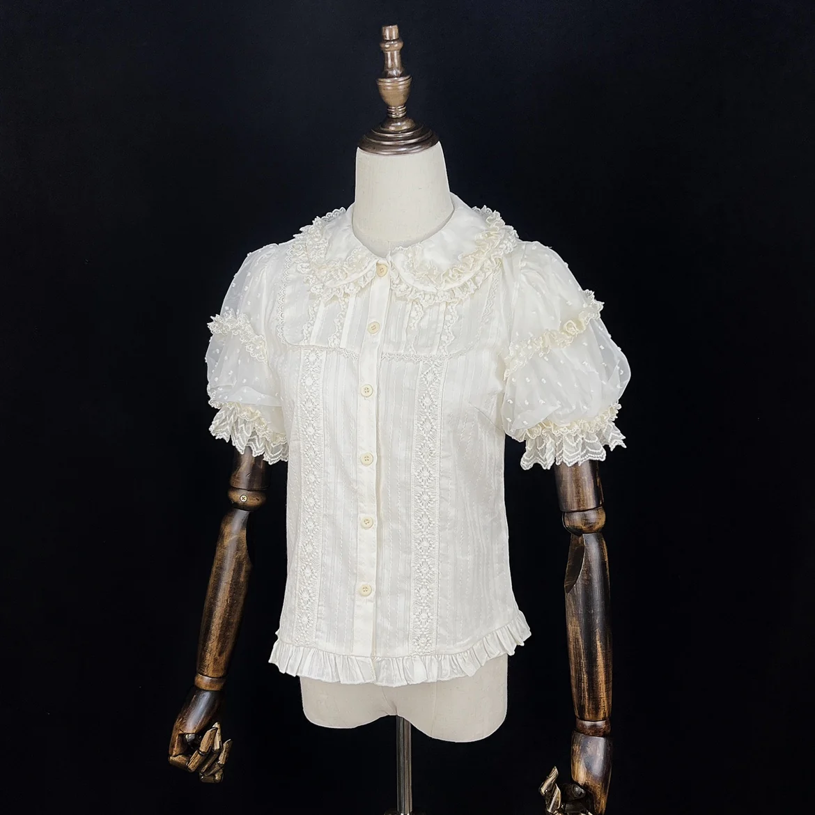 Lollipop - Sweet Lolita Shirt with Double-Layered Puff Sleeves - Image 15