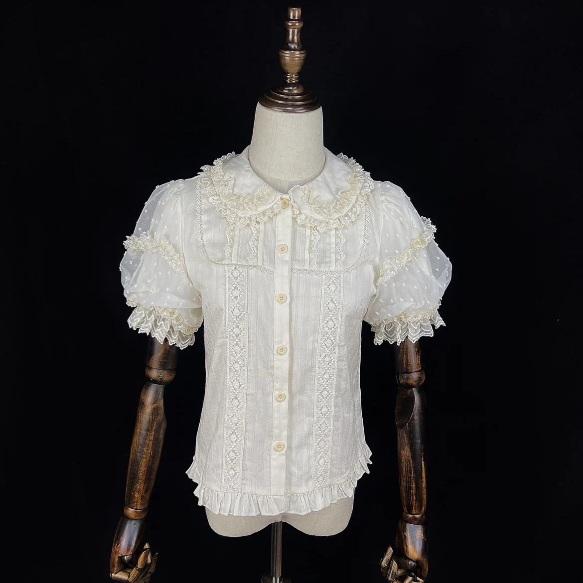 Lollipop - Sweet Lolita Shirt with Double-Layered Puff Sleeves - Image 16