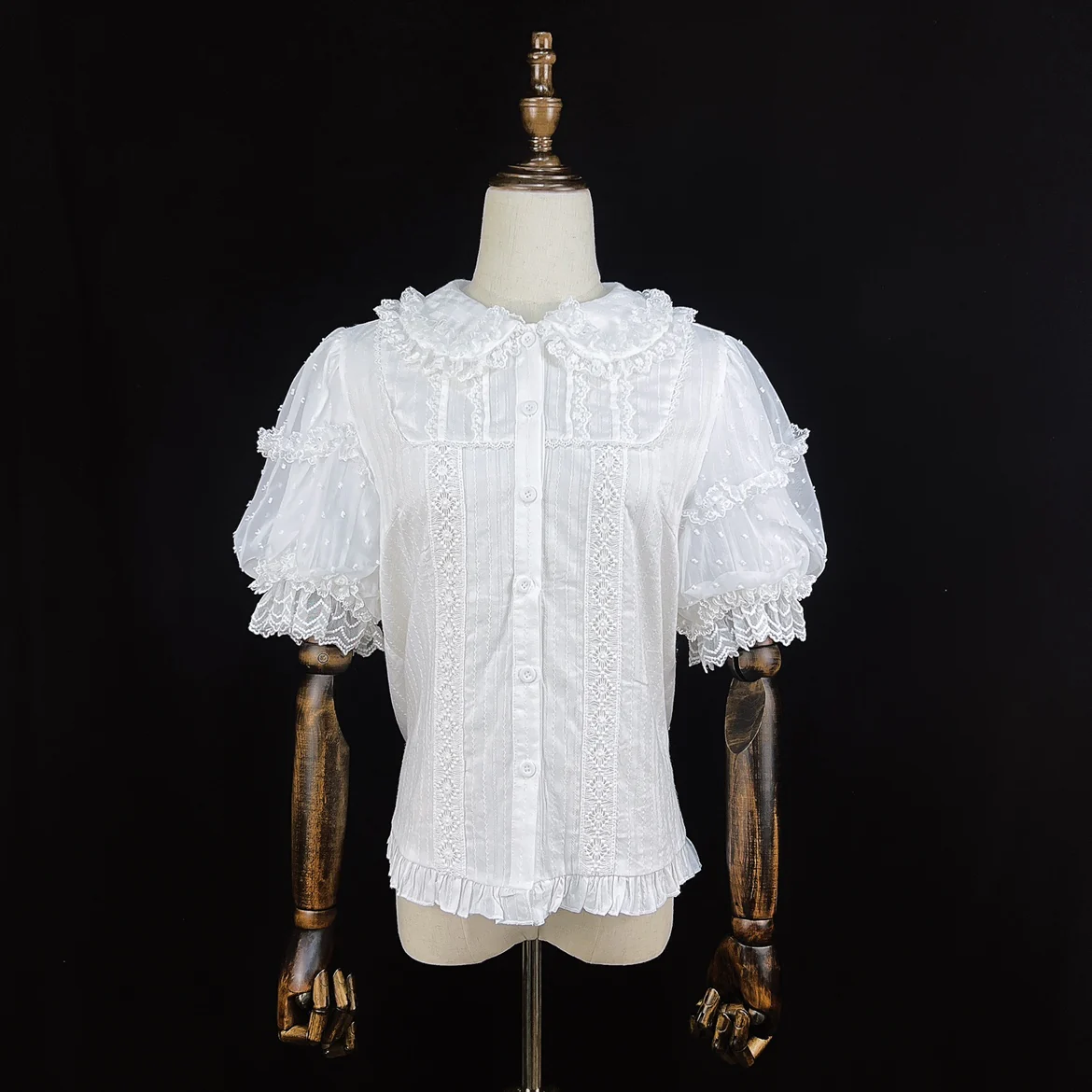 Lollipop - Sweet Lolita Shirt with Double-Layered Puff Sleeves - Image 3