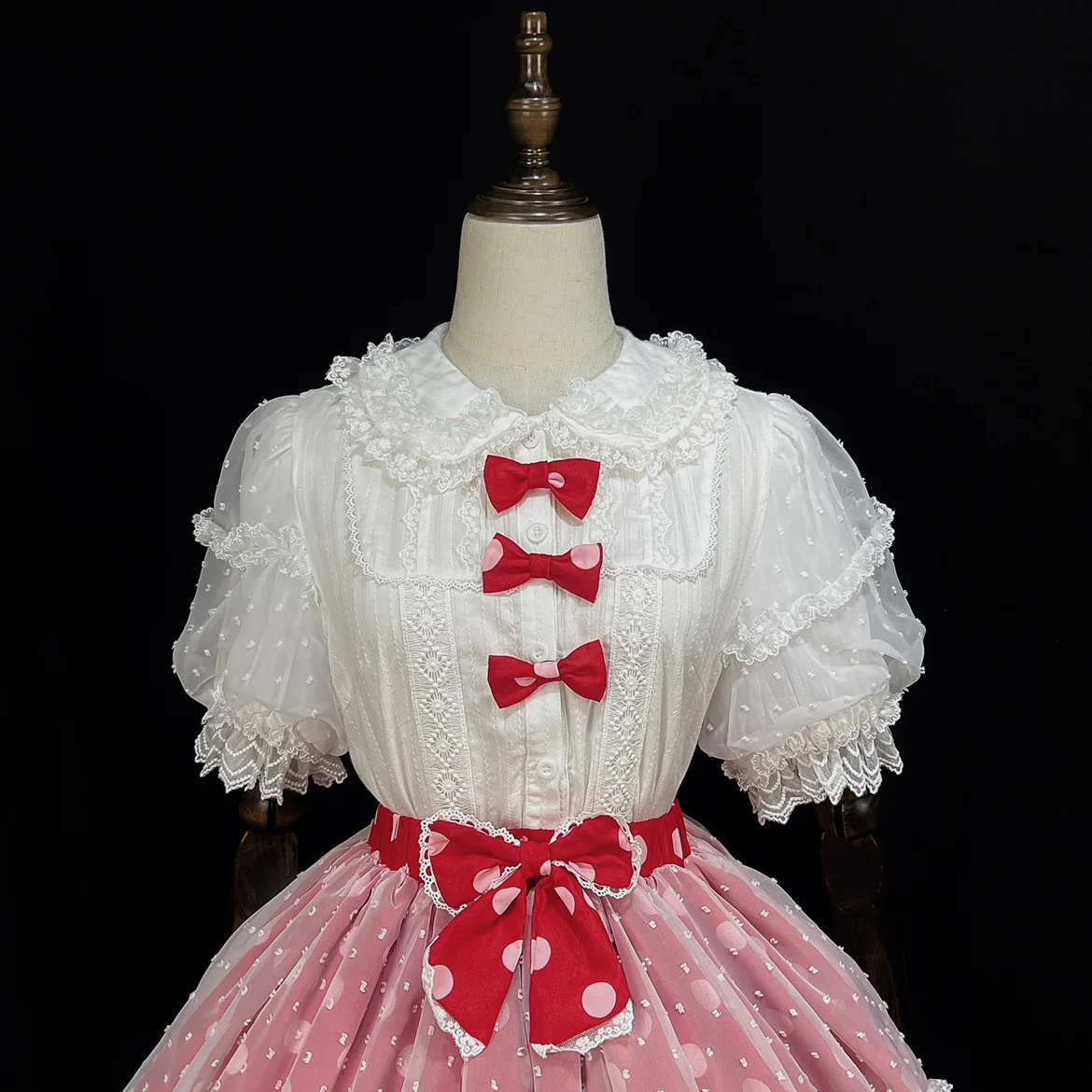 Lollipop - Sweet Lolita Shirt with Double-Layered Puff Sleeves - Image 8