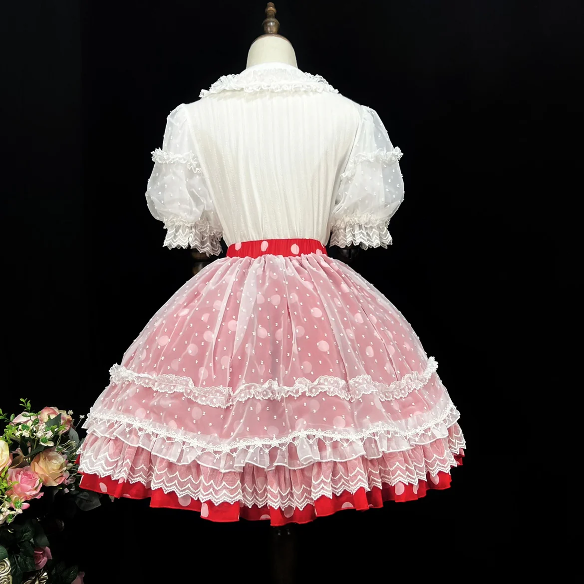Lollipop - Sweet Lolita Shirt with Double-Layered Puff Sleeves - Image 9