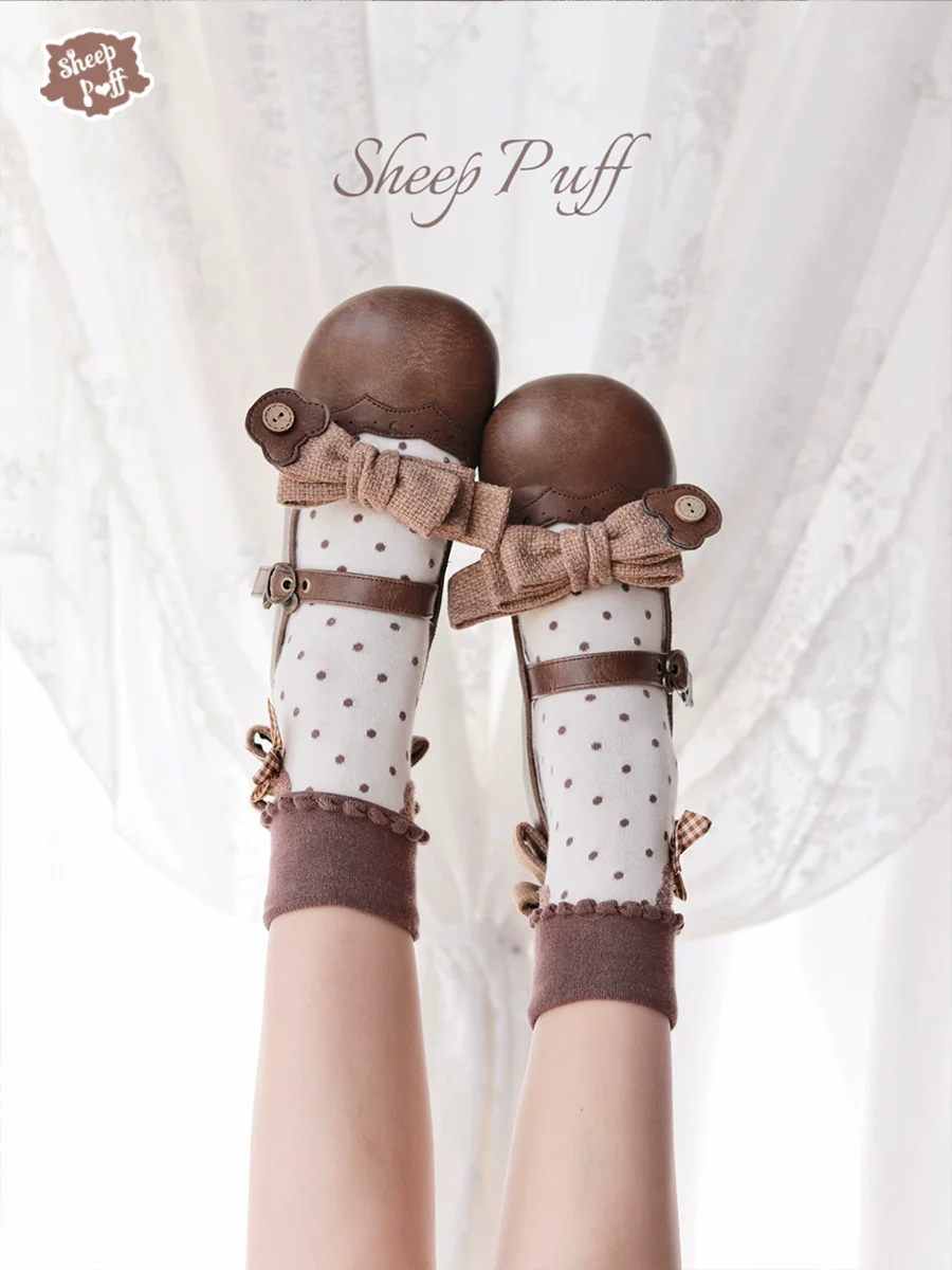 Bear Room - Sweet Lolita Shoes Double Bow Round Toe Flat Shoes - Image 6