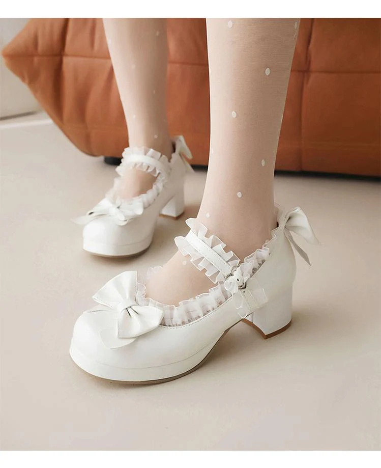 Yana - Rainbow Yana - Sweet Lolita Shoes, Lace & Bow Design - Image 3