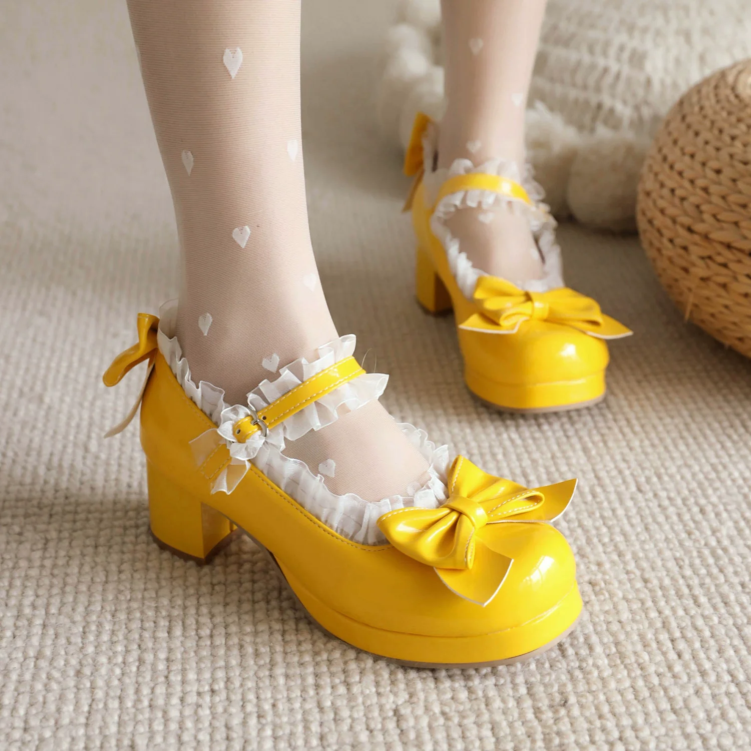 Yana - Rainbow Yana - Sweet Lolita Shoes, Lace & Bow Design - Image 4